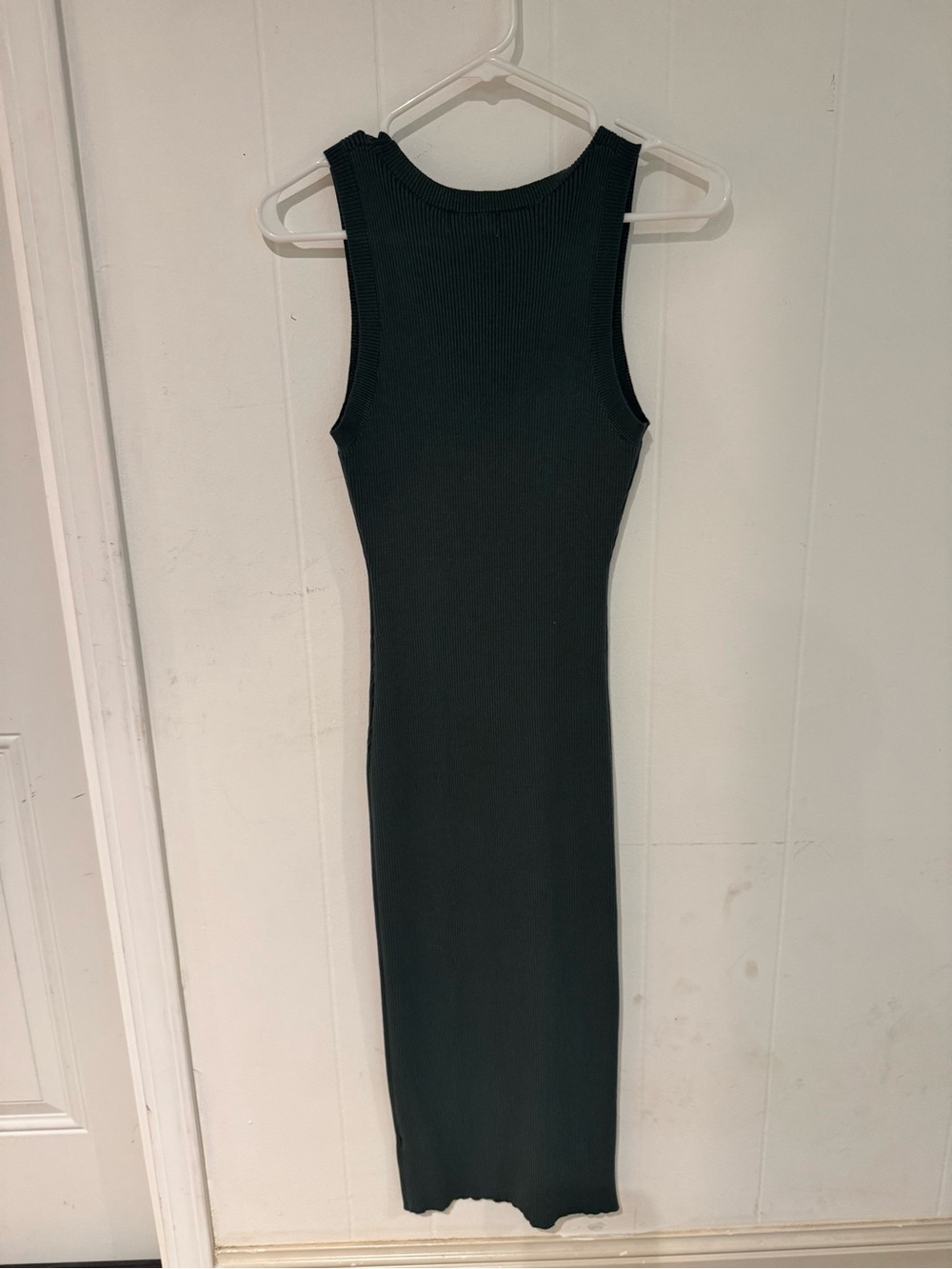 Workshop Republic Clothing Dark Green Ribbed Midi Tank Dress